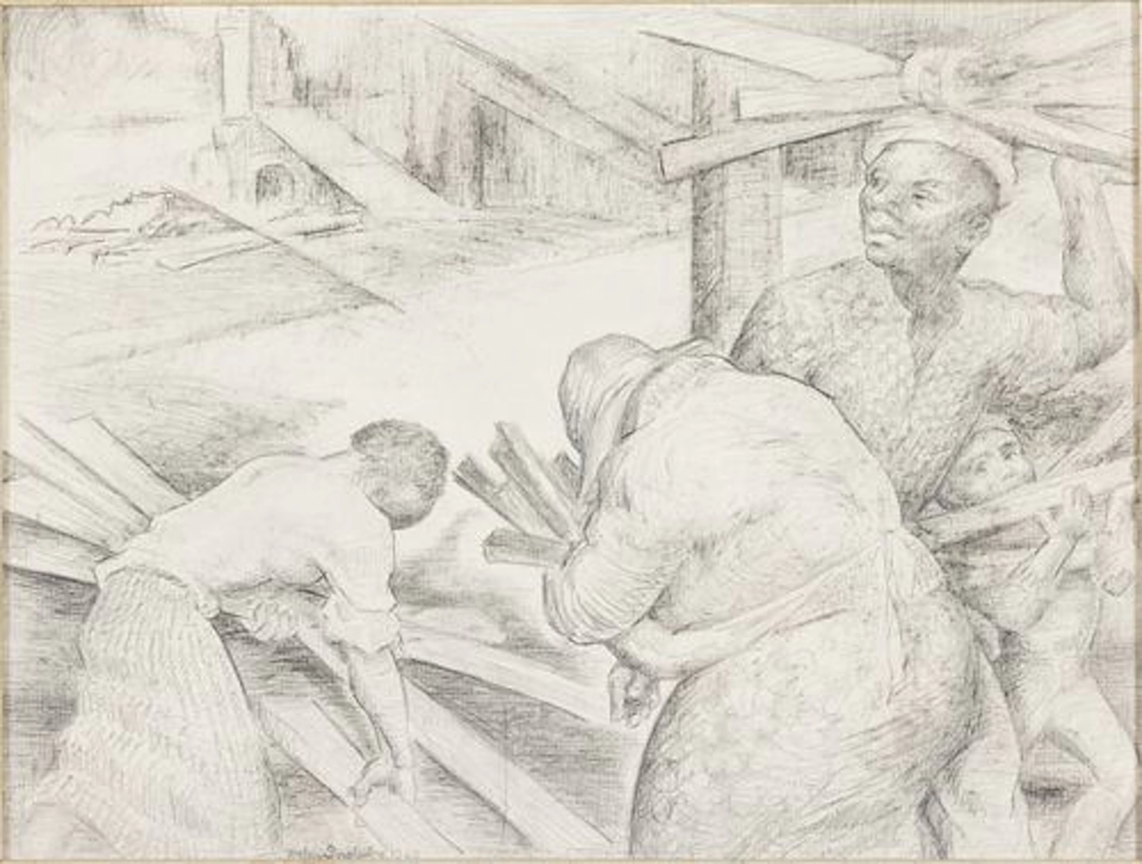 Helen Hatch Inglesby, Women Working, Graphite