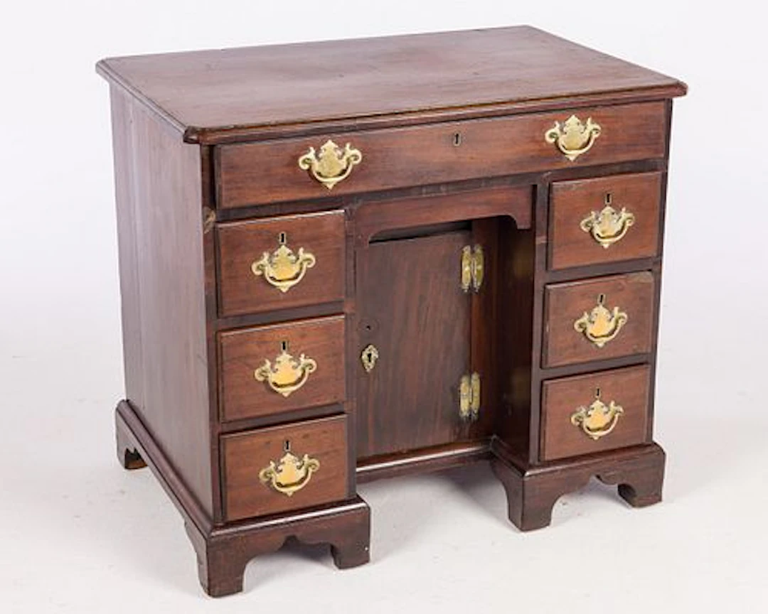 George III Mahogany Kneehole Desk, 18th Century