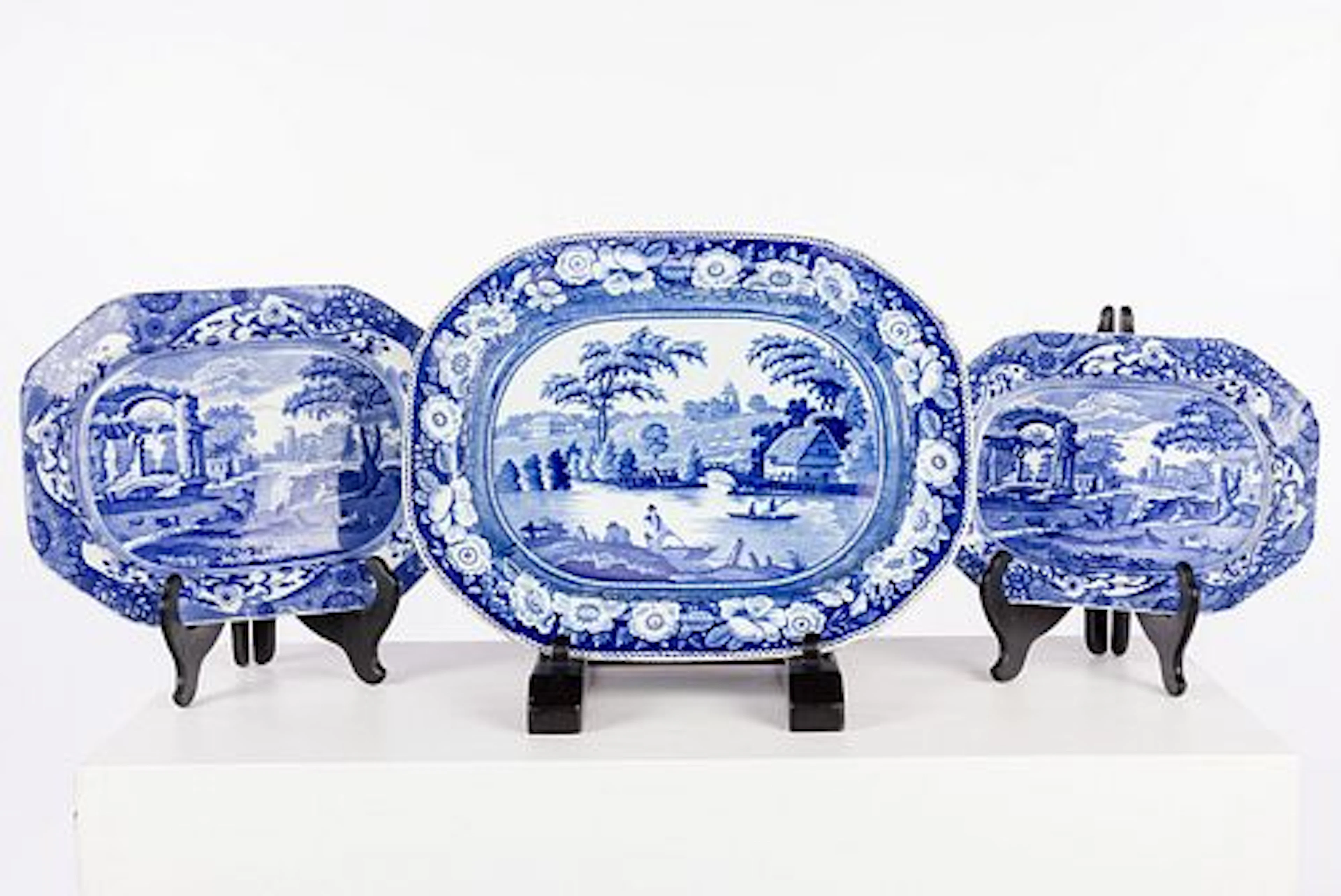 Large Platter & 2 Spode "Italian" Platters, 19th C