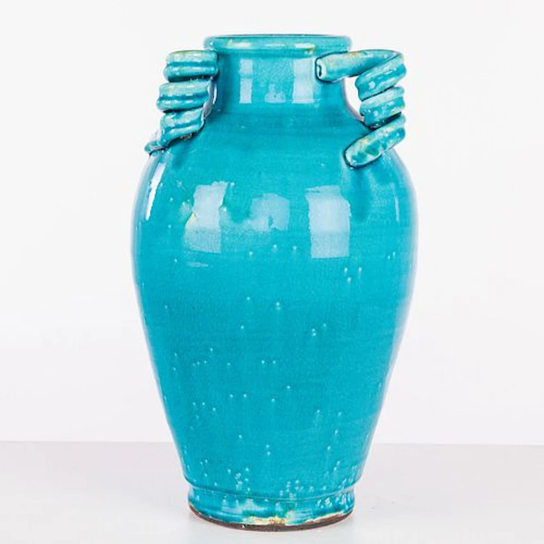 Ceramic Turquoise-Blue Glazed Vase