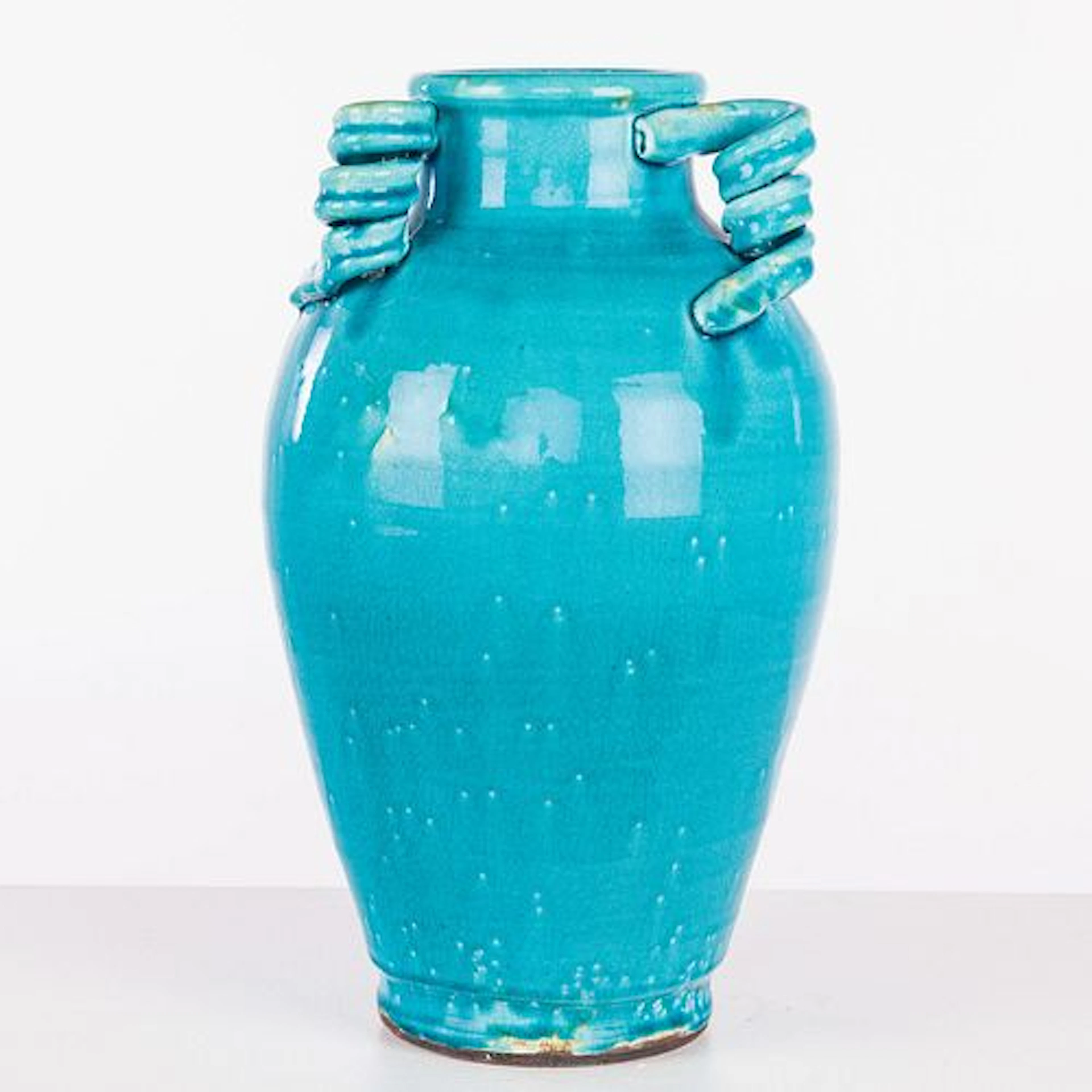 Ceramic Turquoise-Blue Glazed Vase