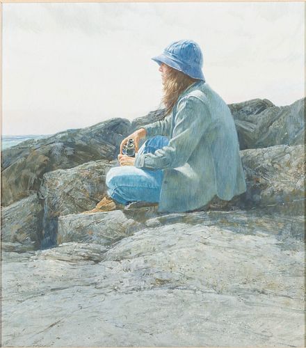 Don Stone (1929-2015) The Whale Watcher, Egg Tempera