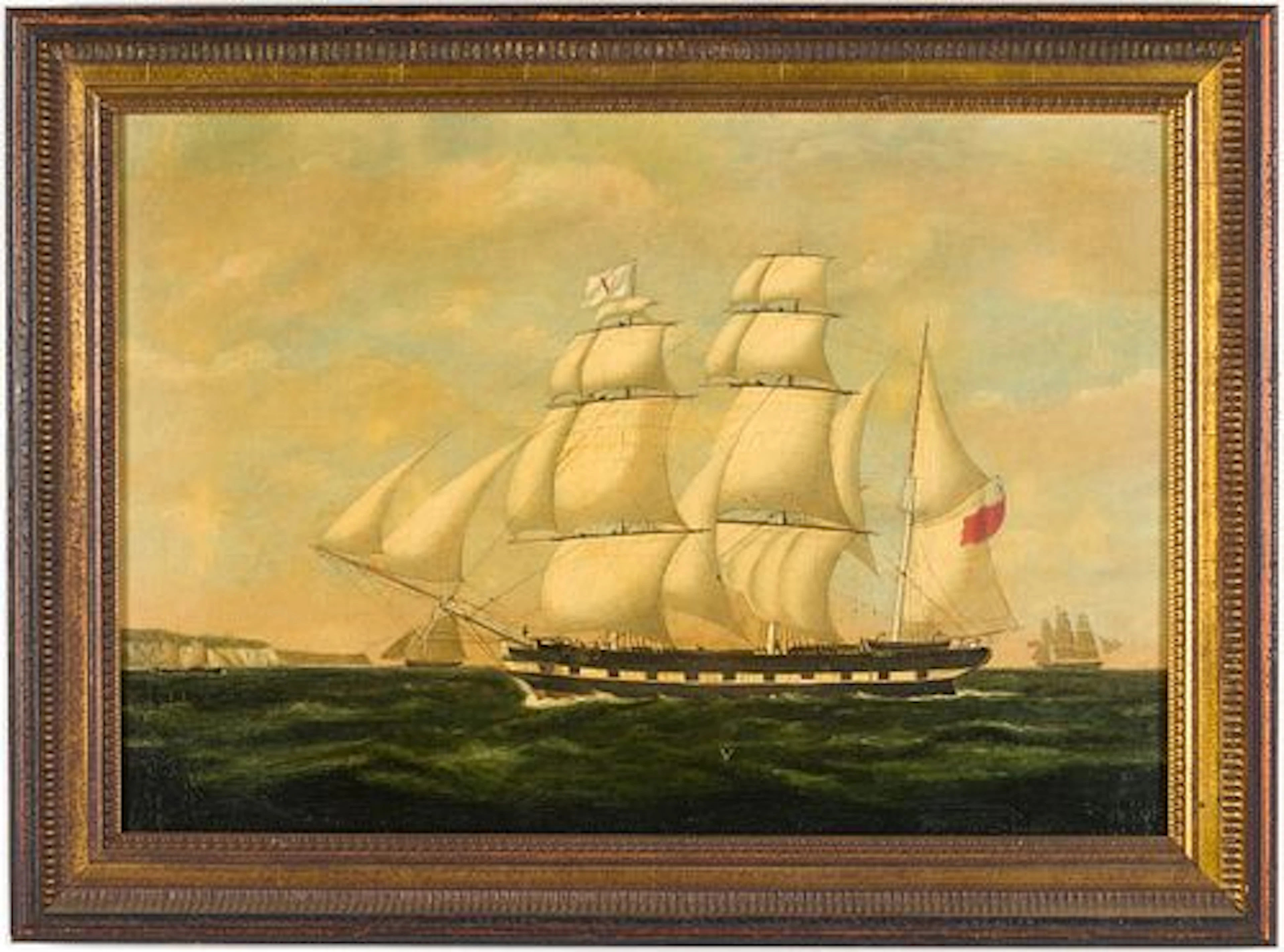 Unsigned, Masted Ship Agnes, Oil on Canvas