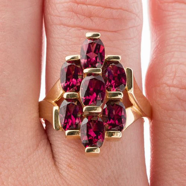 14K Gold and Tourmaline Ring, Size 7.25