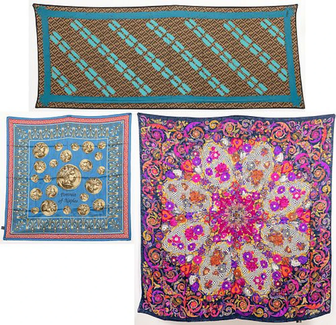 Three silk Scarfs including Fendi and Brioni