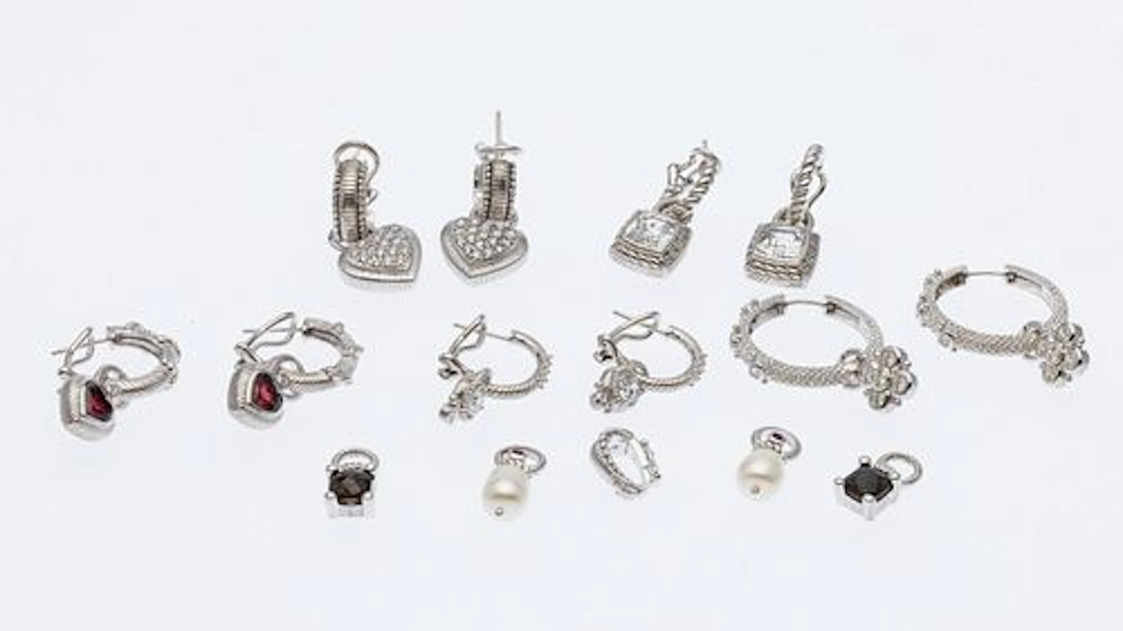 5 Judith Ripka Sterling Earrings with Charms