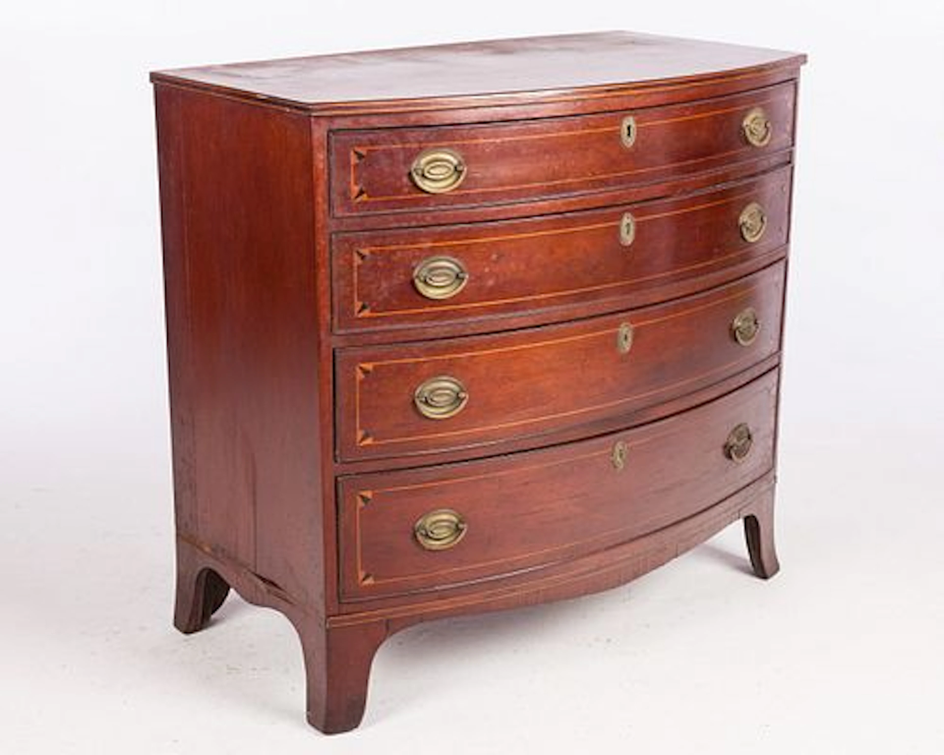 Federal Inlaid Cherrywood Bowfront Chest of Drawers