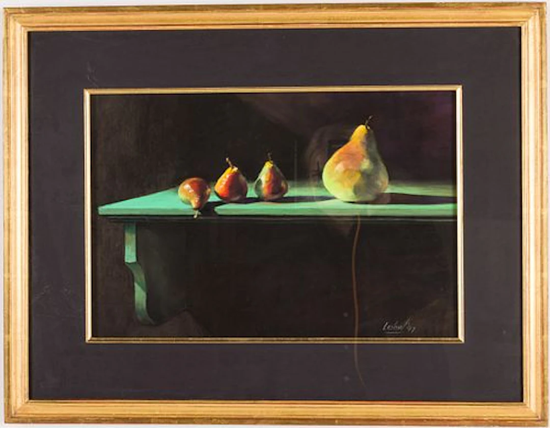 Larry Levow (b. 1934) Still Life with Pears, Pastel