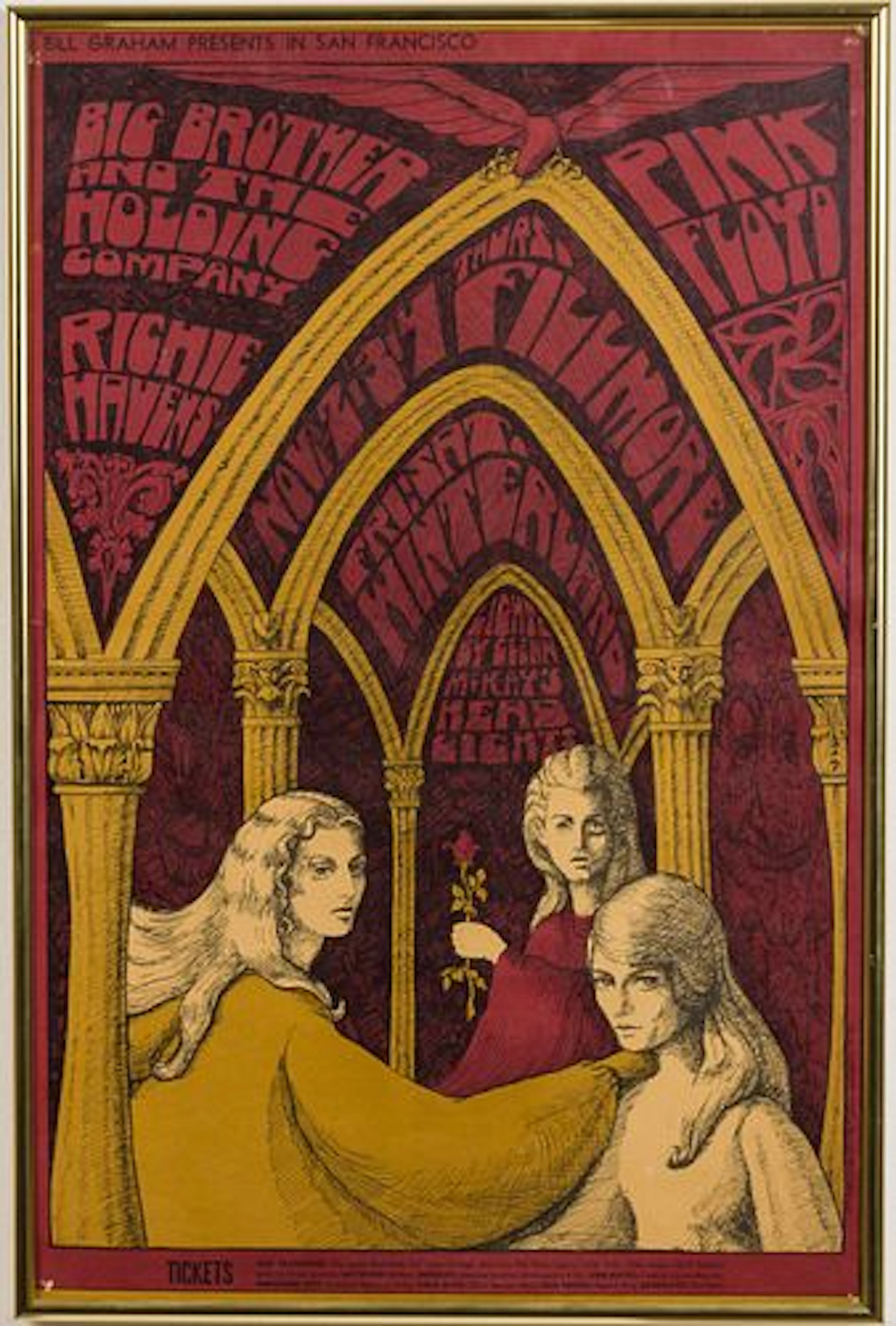 Pink Floyd Gothic 1967 1st Printing Concert Poster