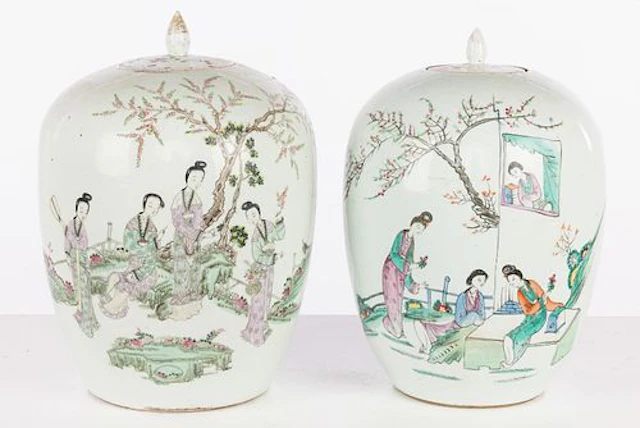 Two Chinese Porcelain Ginger Jars