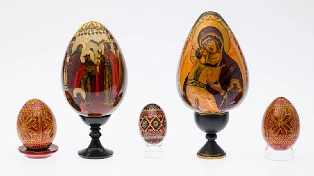 5 Russian Painted Eggs