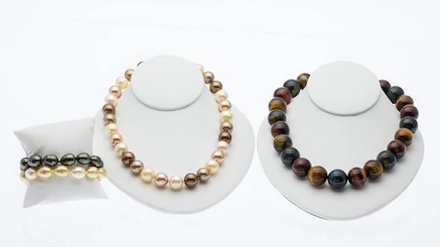 Tigers-Eye Necklace, Costume Necklace & 2 Bracelets
