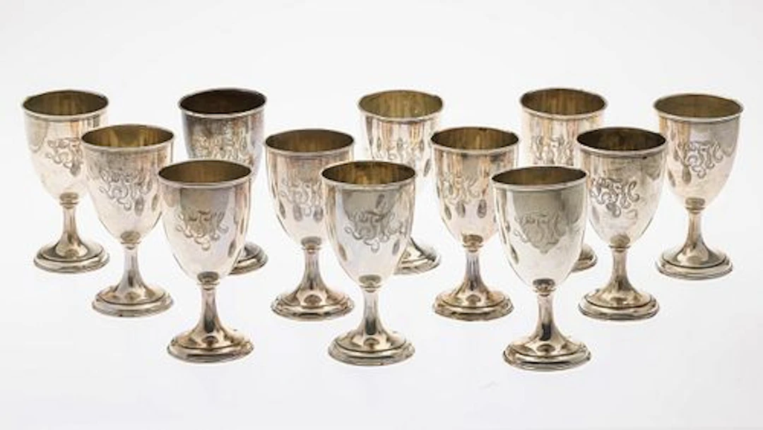 12 Wallace & Sons Sterling Silver Goblets