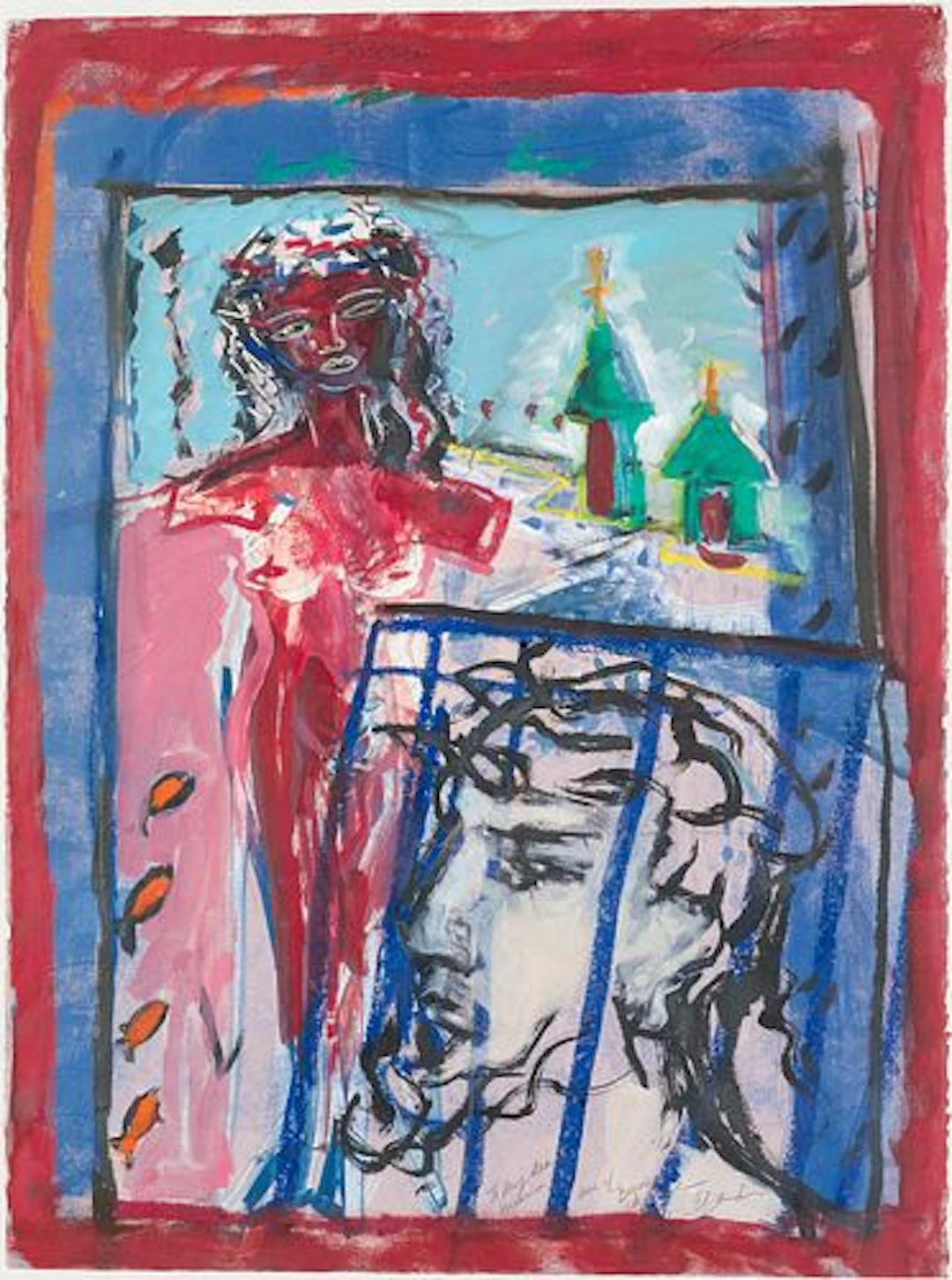 Illegibly Signed, Prisoner of the Flesh, Gouache