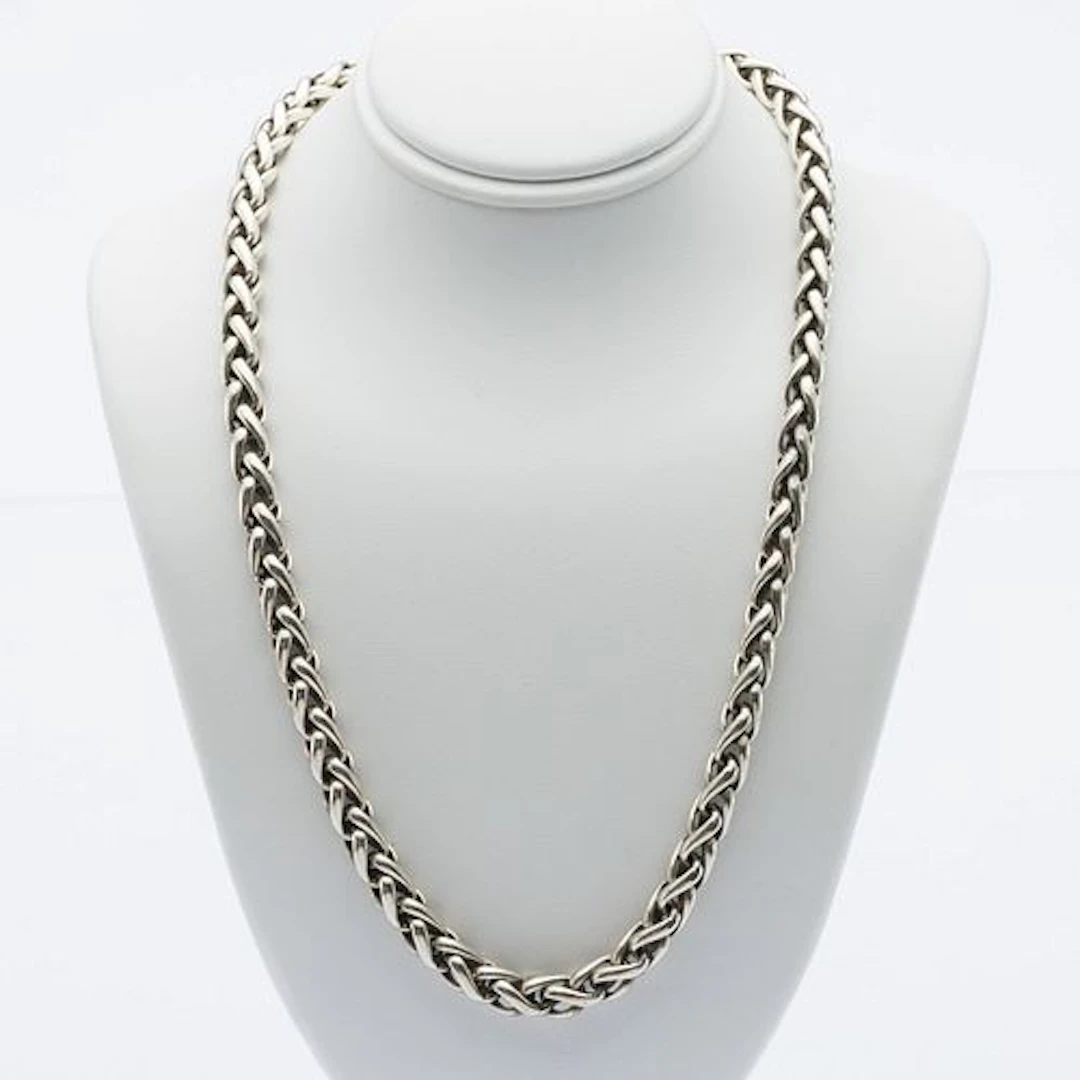 David Yurman Sterling & 14K Wheat Chain Necklace