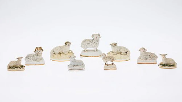Group of 9 Staffordshire Sheep, 19th Century