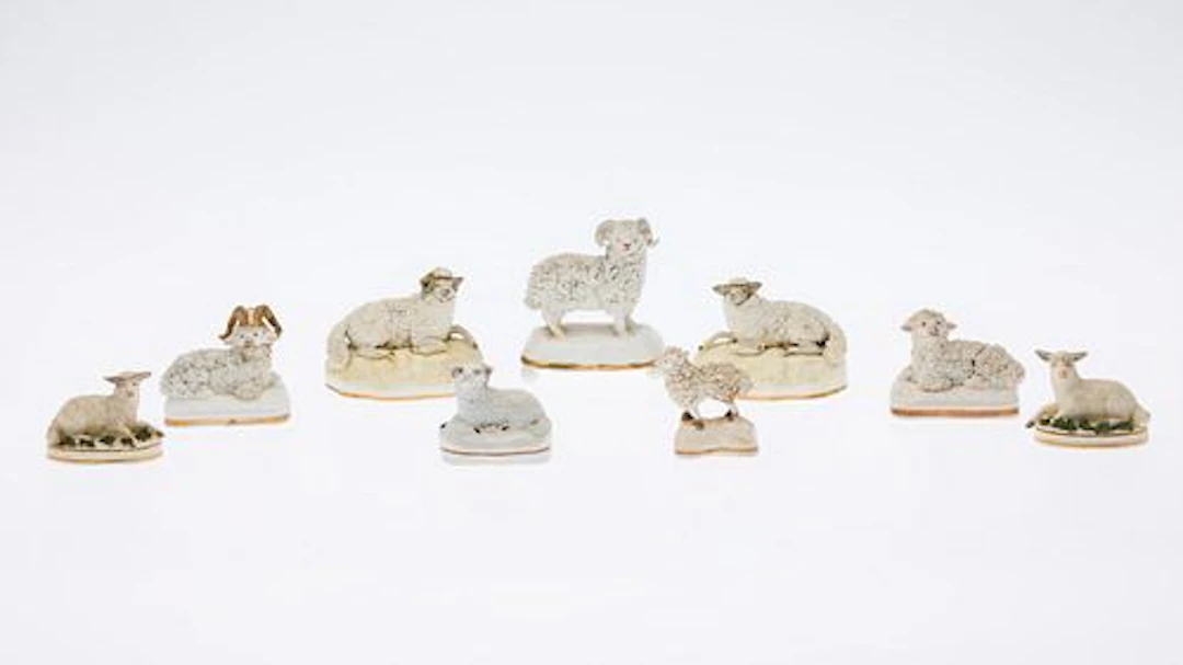 Group of 9 Staffordshire Sheep, 19th Century