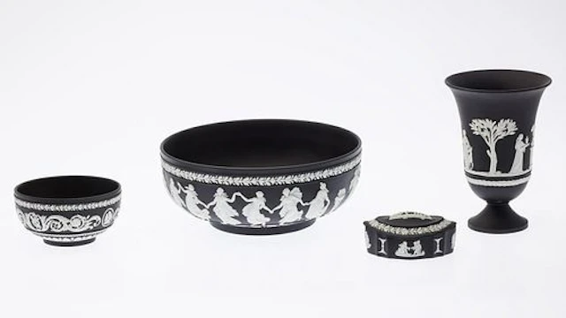 4 Pieces of Wedgwood Black Jasperware