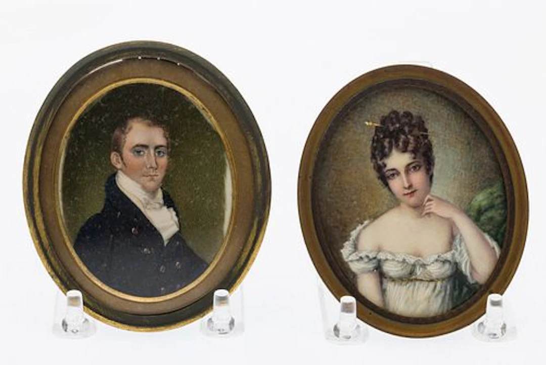 Two Unsigned Portrait Miniatures, 19th Century