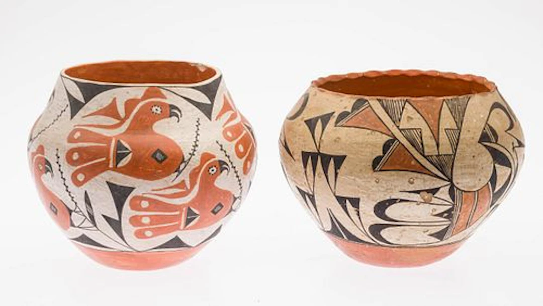 Two Acoma Polychrome Pots, New Mexico, 20th C