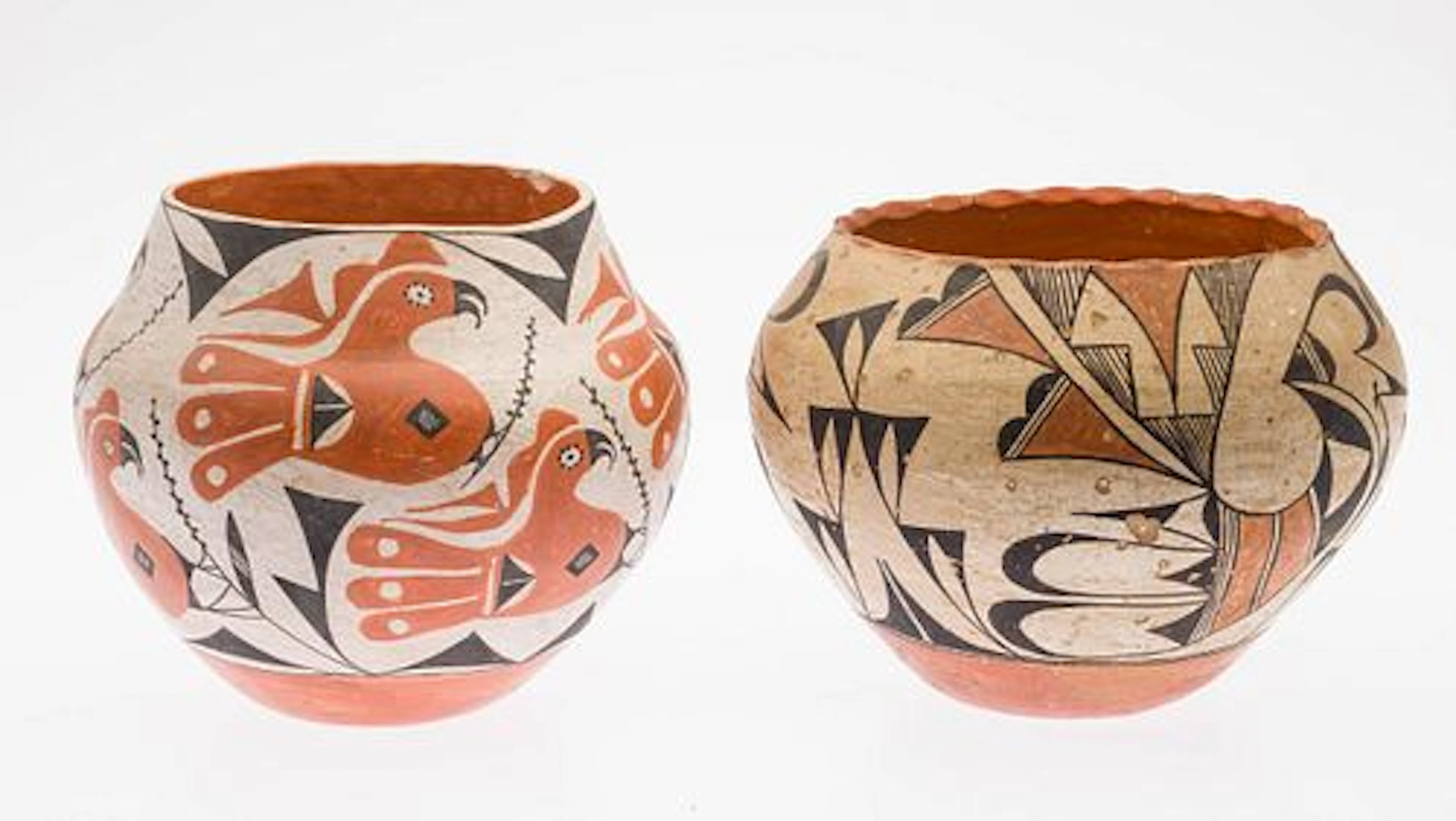 Two Acoma Polychrome Pots, New Mexico, 20th C
