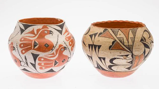 Two Acoma Polychrome Pots, New Mexico, 20th C
