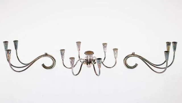 3 Danish Carl Christensen Silverplate Candle Holders
