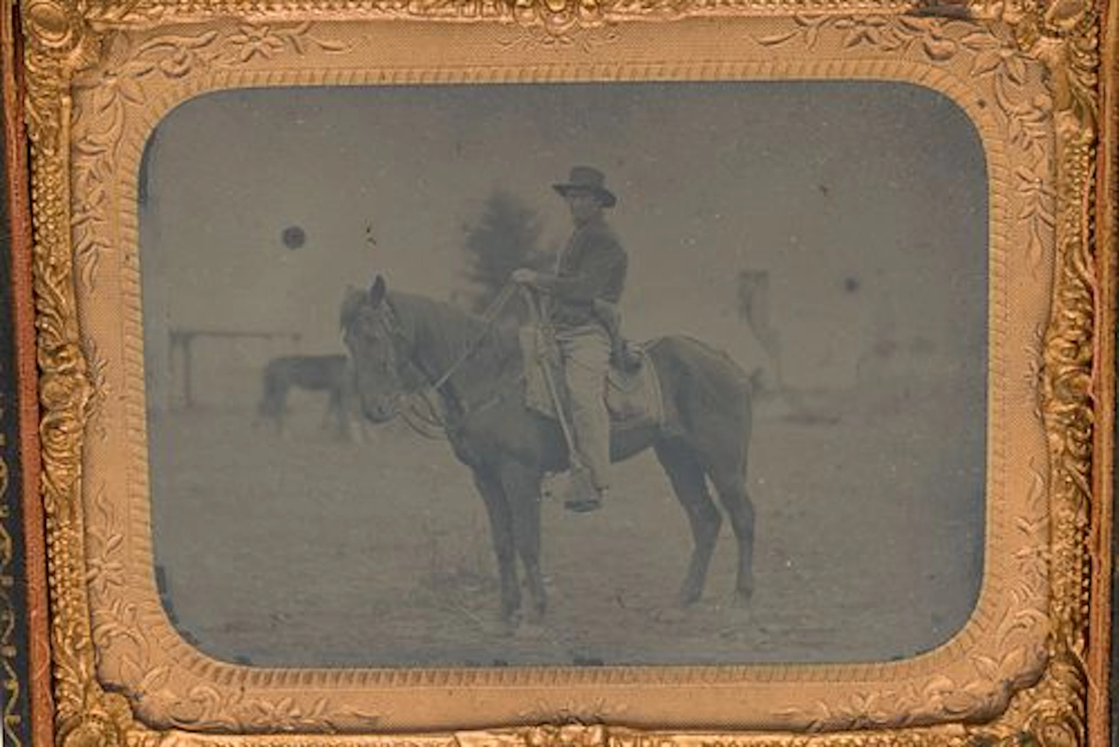 Daguerreotype of a Man on Horseback, 19th C