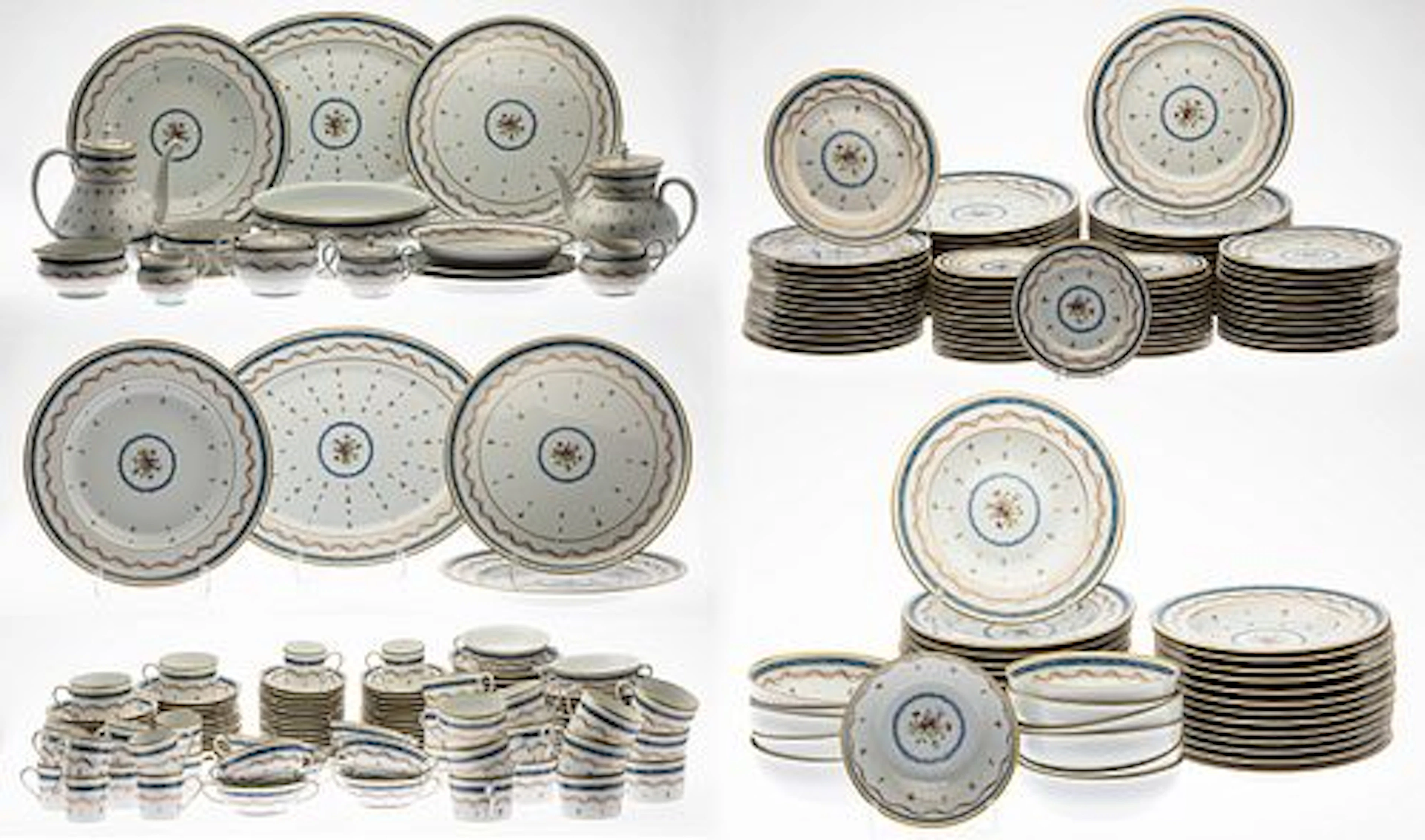 Haviland Limoges Vieux Paris Bleu Porcelain, 290 pcs