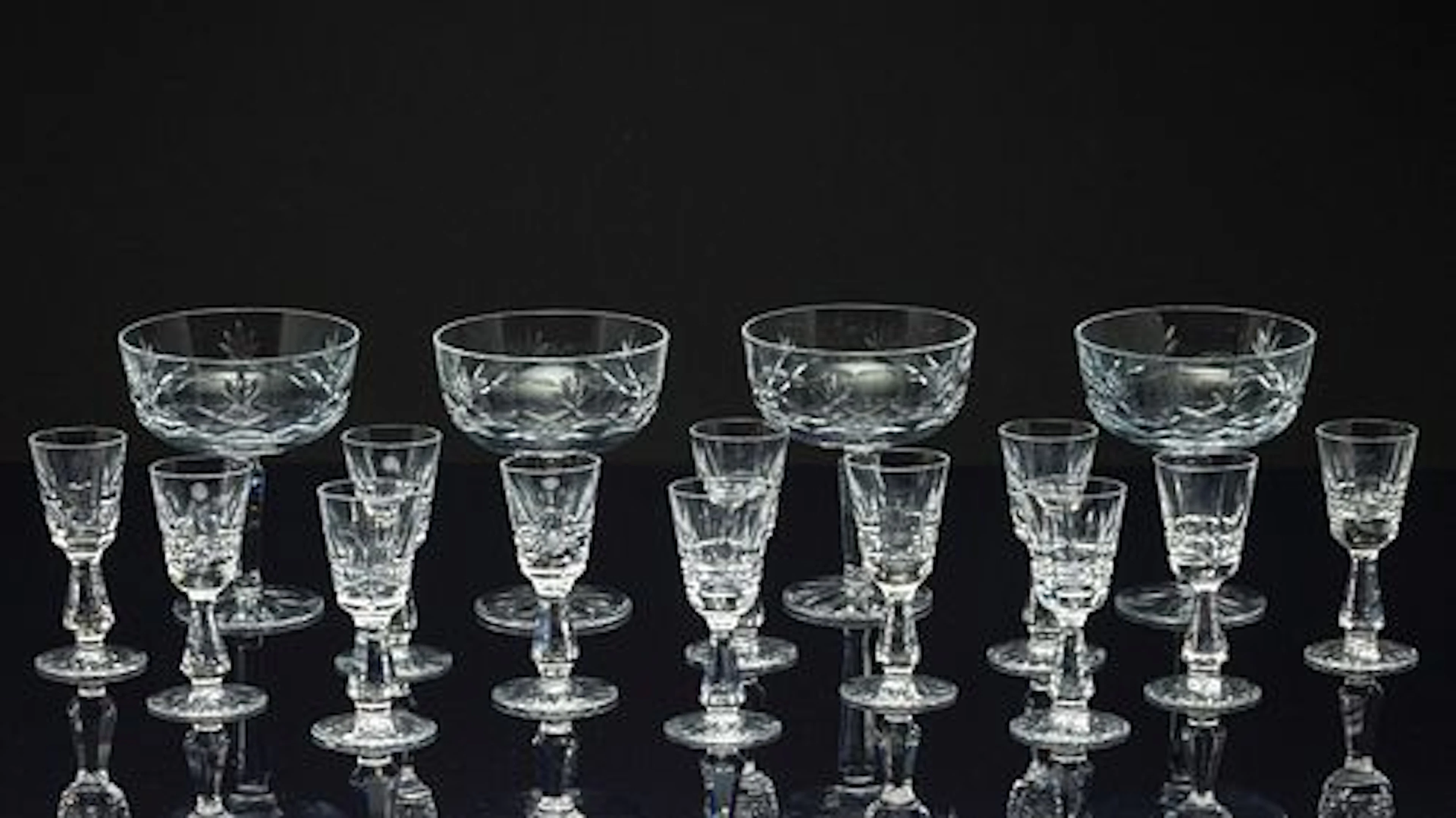 12 Waterford Cordials and 4 Lenox Champagnes