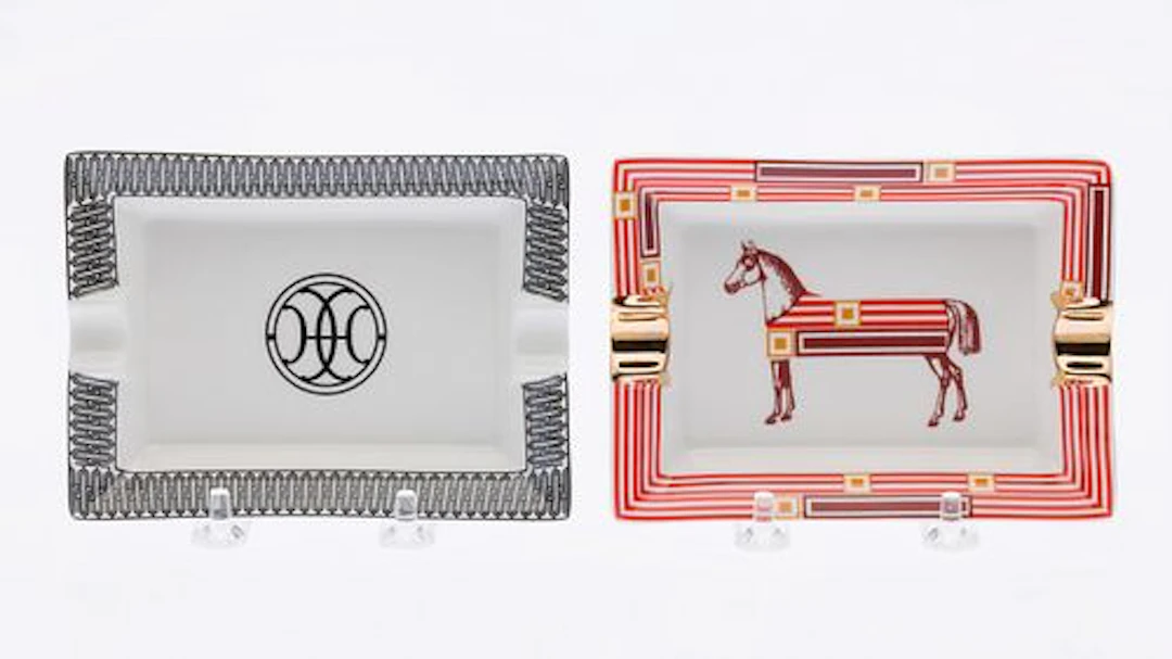 Two Hermes Porcelain Ashtrays