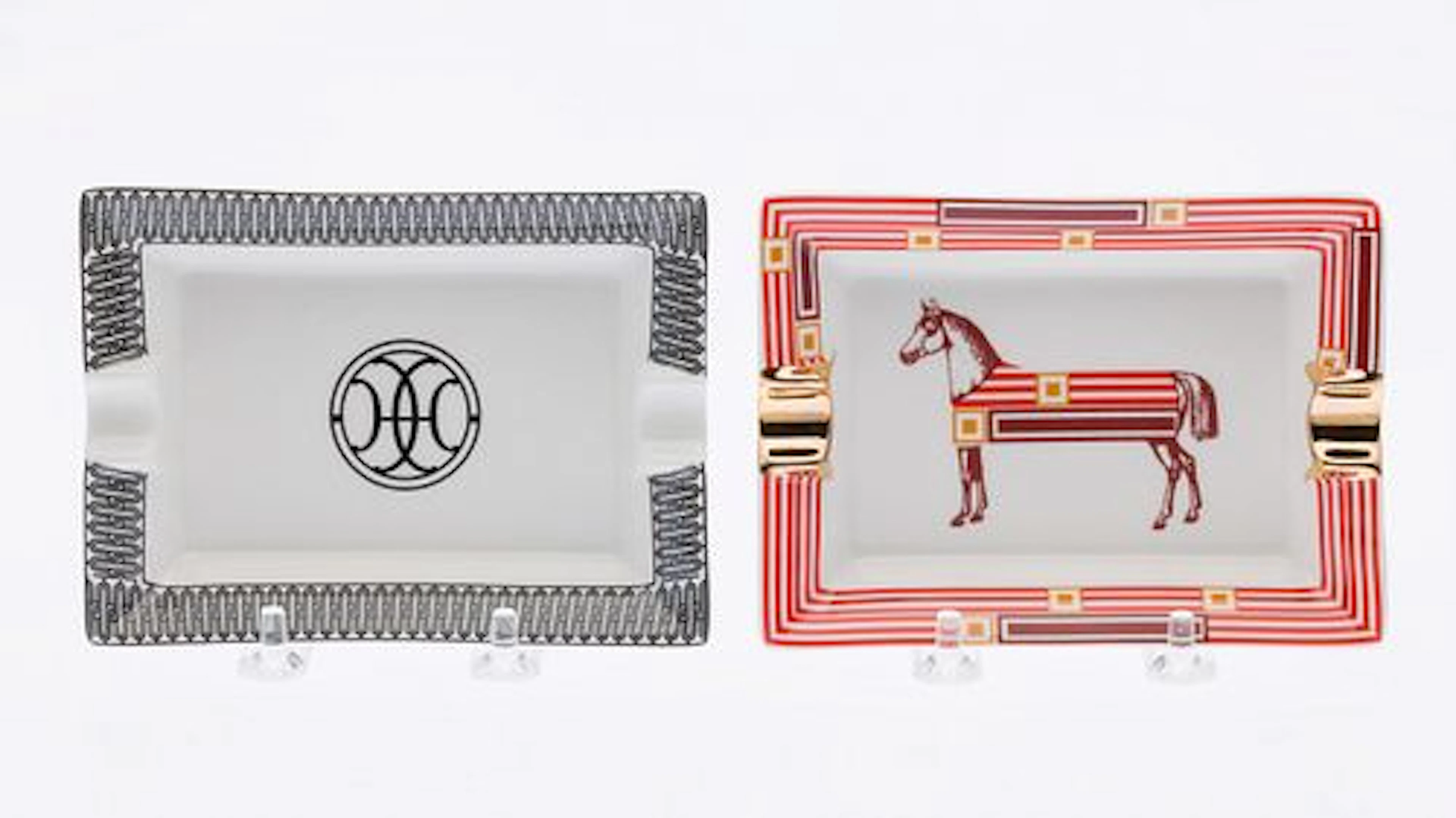 Two Hermes Porcelain Ashtrays