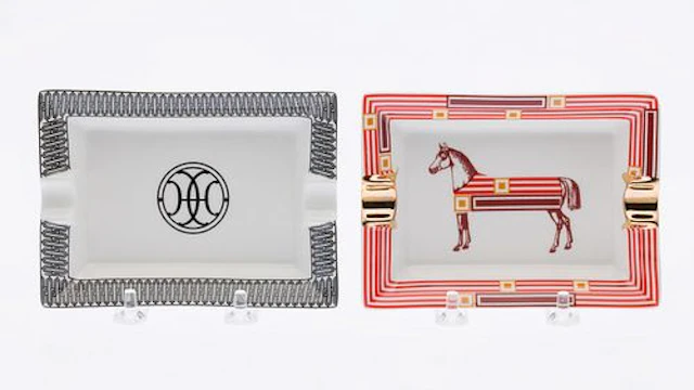 Two Hermes Porcelain Ashtrays