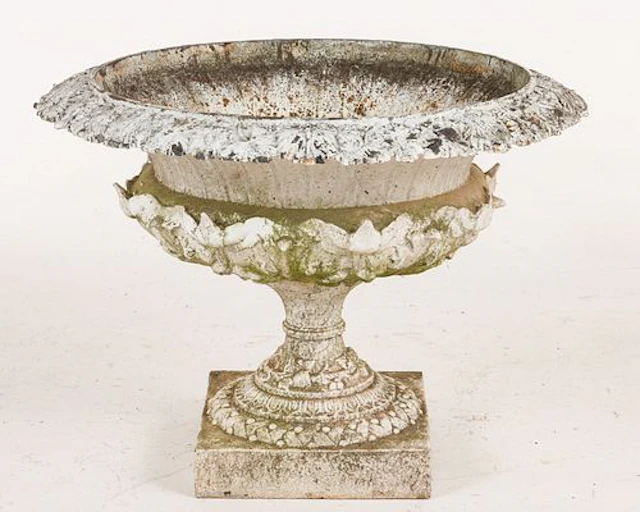 Cast Iron Painted Urn-Form Planter