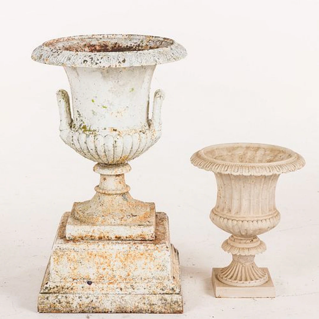 2 Cast Iron Planters