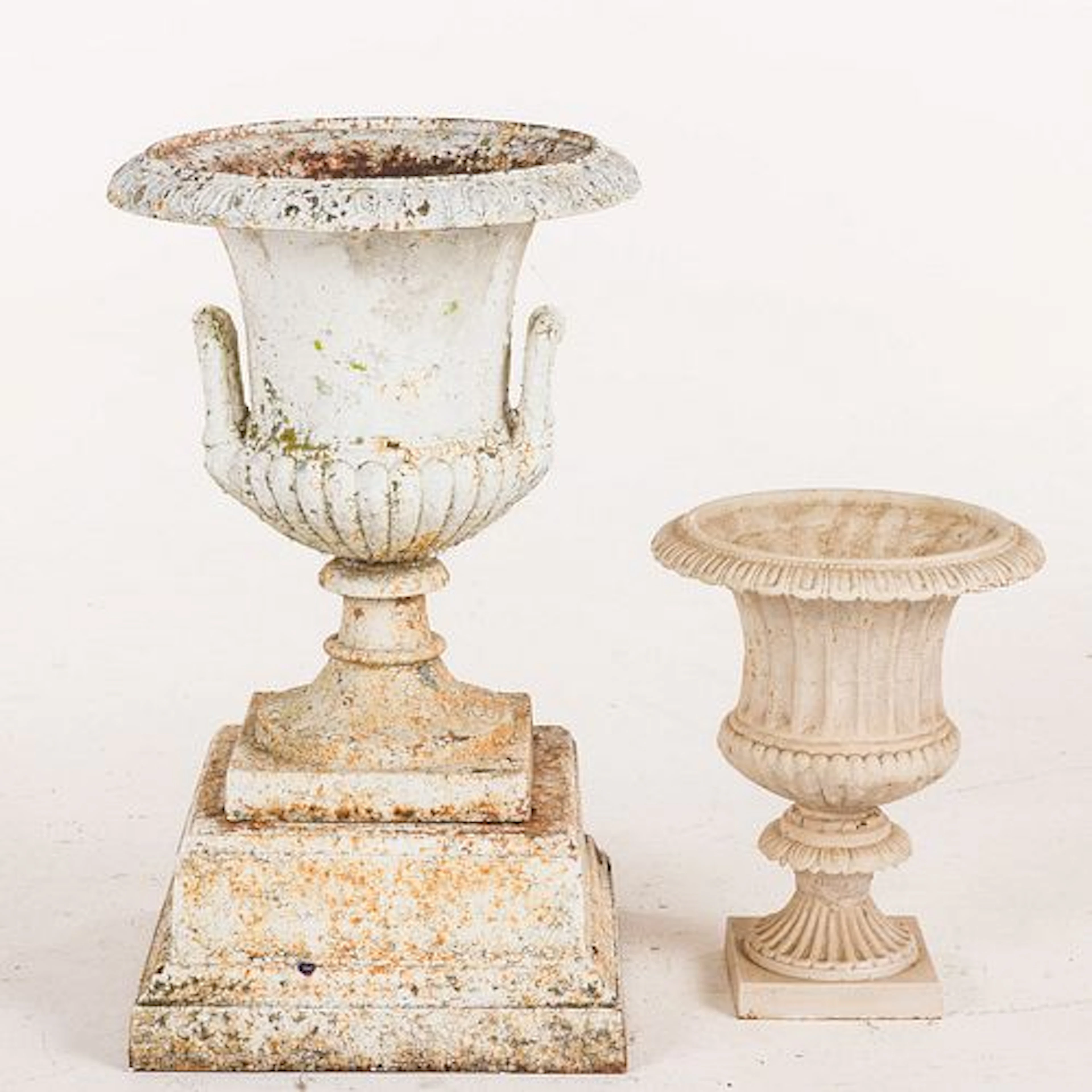2 Cast Iron Planters