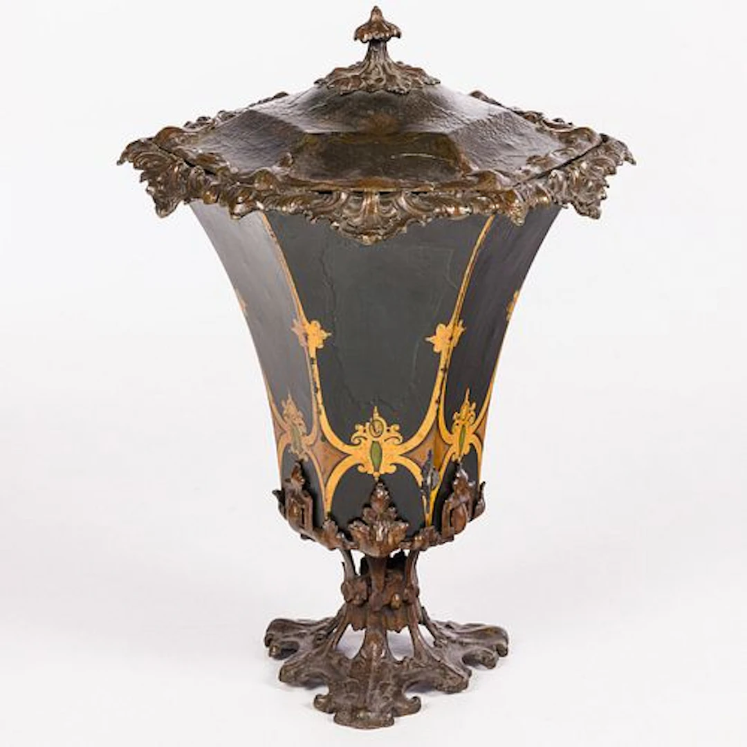 Victorian Tole Coal Scuttle, 19th Century