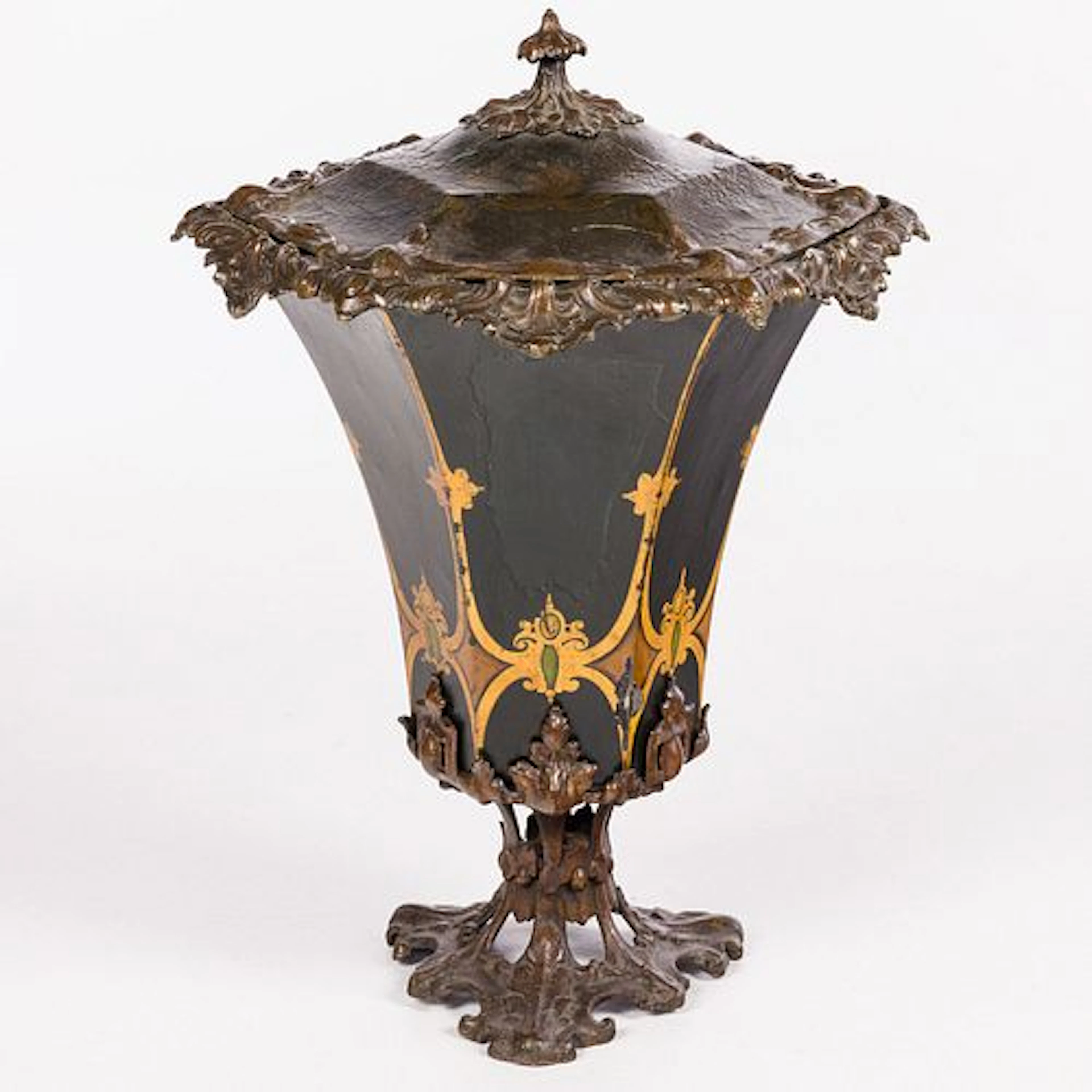 Victorian Tole Coal Scuttle, 19th Century