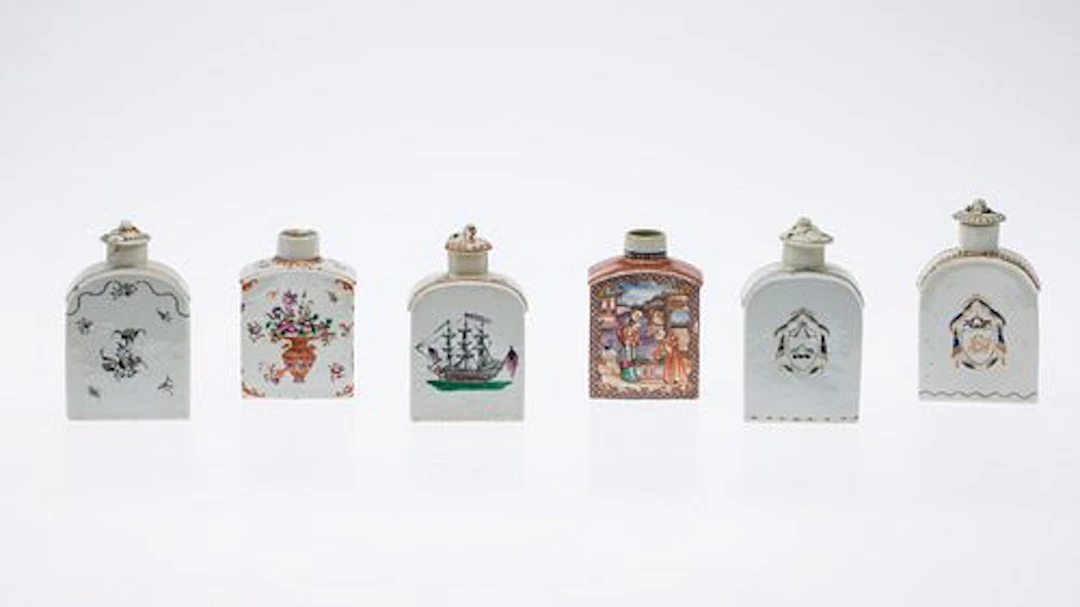 6 Chinese Export Porcelain Tea Caddies, 18th Century