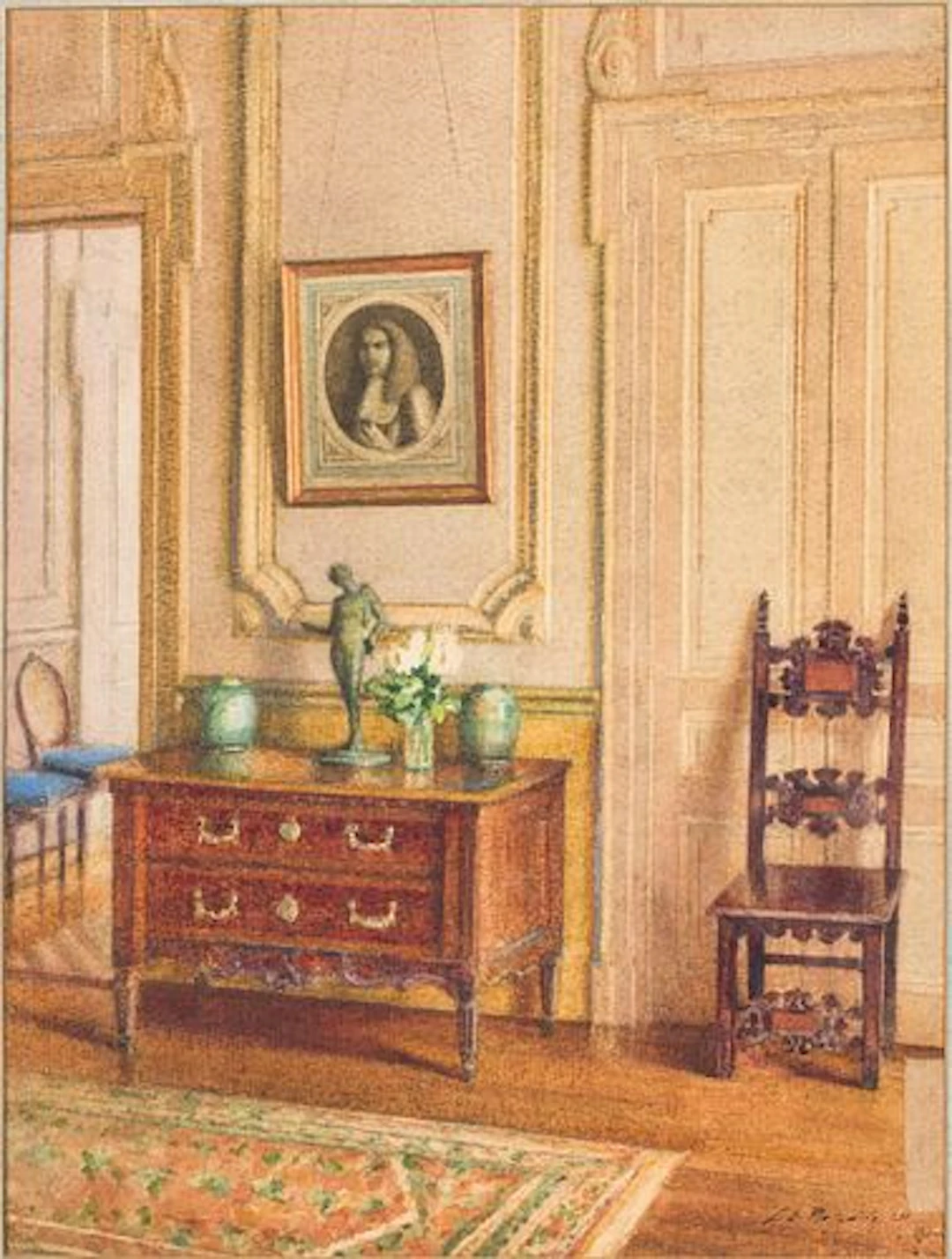 Louis R. Metcalfe (20th C), Interior, W/C, 1930