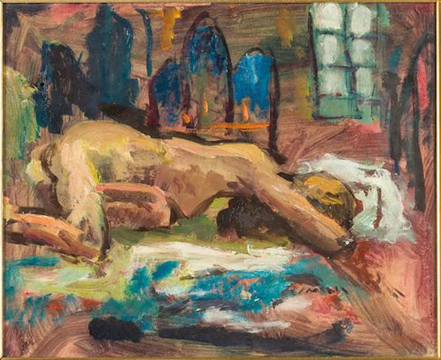 Joseph Rimini (1920-2000) Reclining Nude Figure, Oil