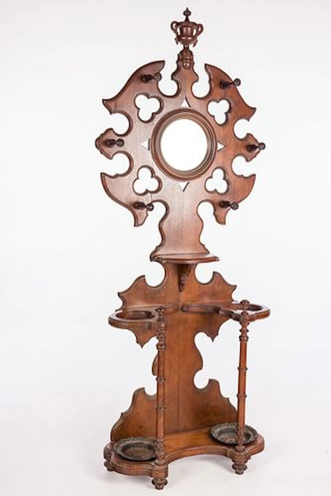 Victorian Walnut Hall Stand, 19th Century