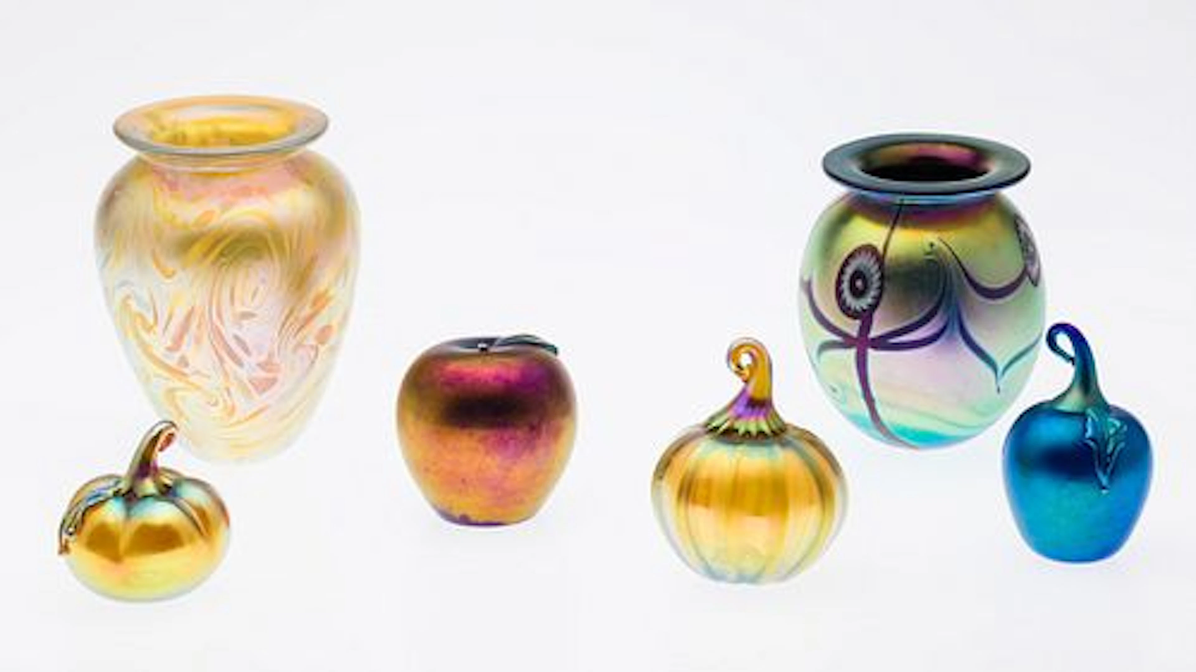 6 Pieces of Art Glass, Including Lundberg Studios