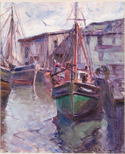 Robert Gruppe (American, b 1944), Fishing Boat, O/C