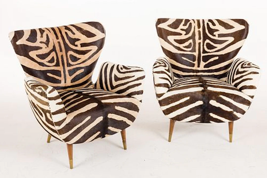 Pair of Zebra Upholstered Armchairs