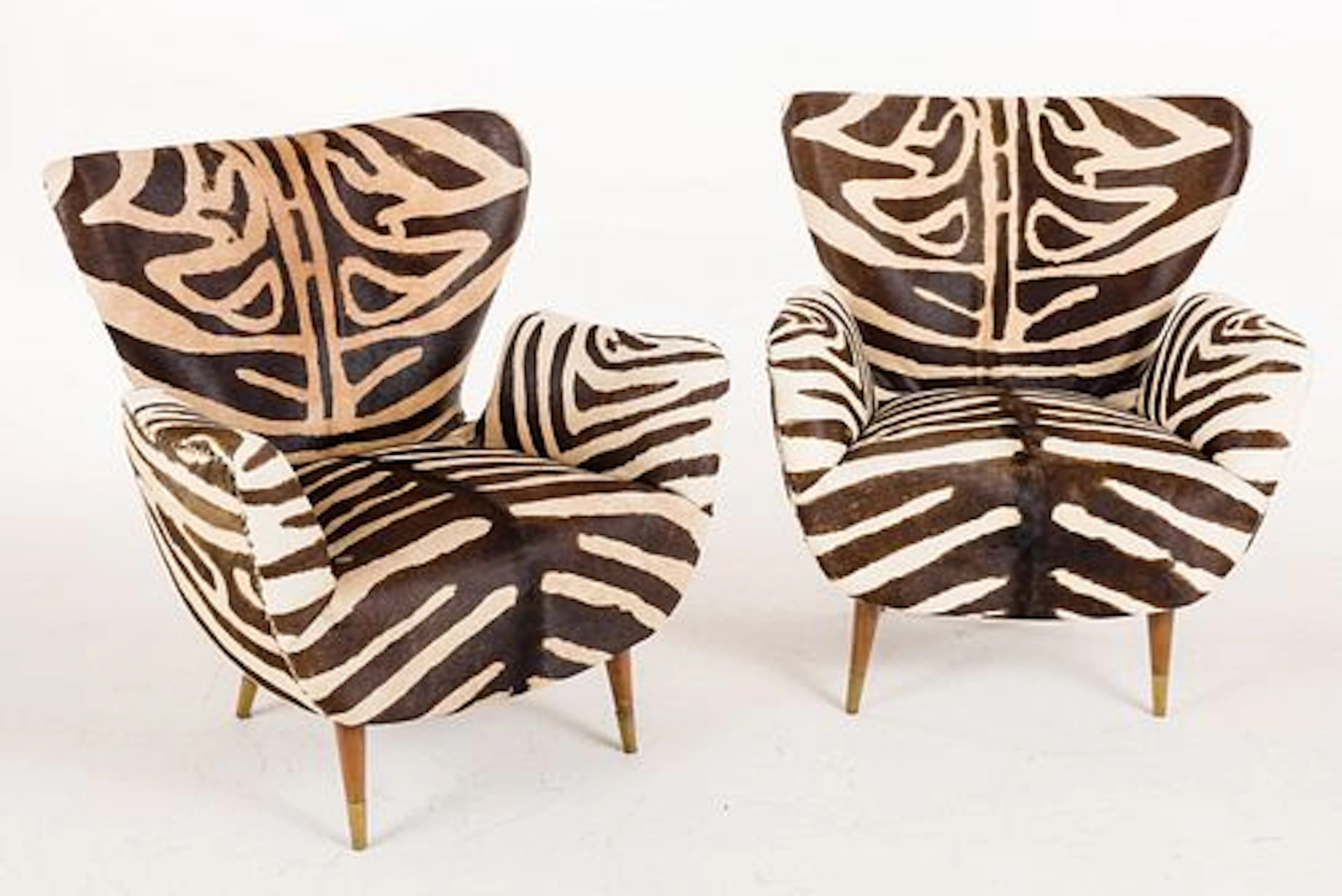 Pair of Zebra Upholstered Armchairs