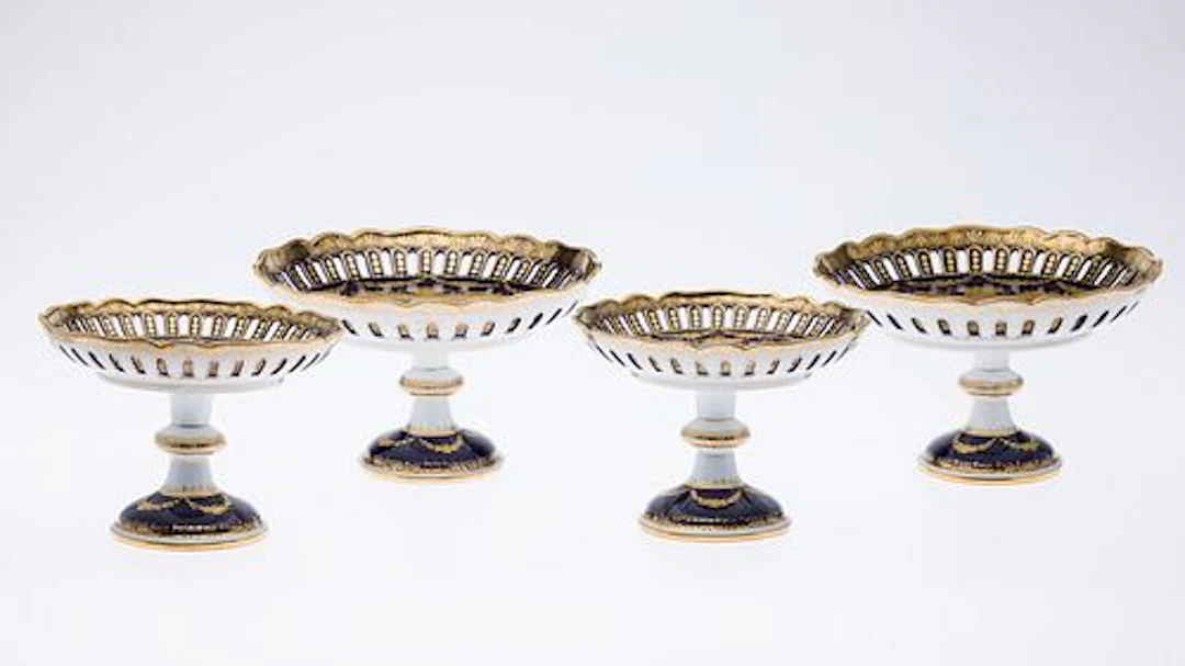 Two Pairs of Royal Vienna PorcelainCompotes, 19th C