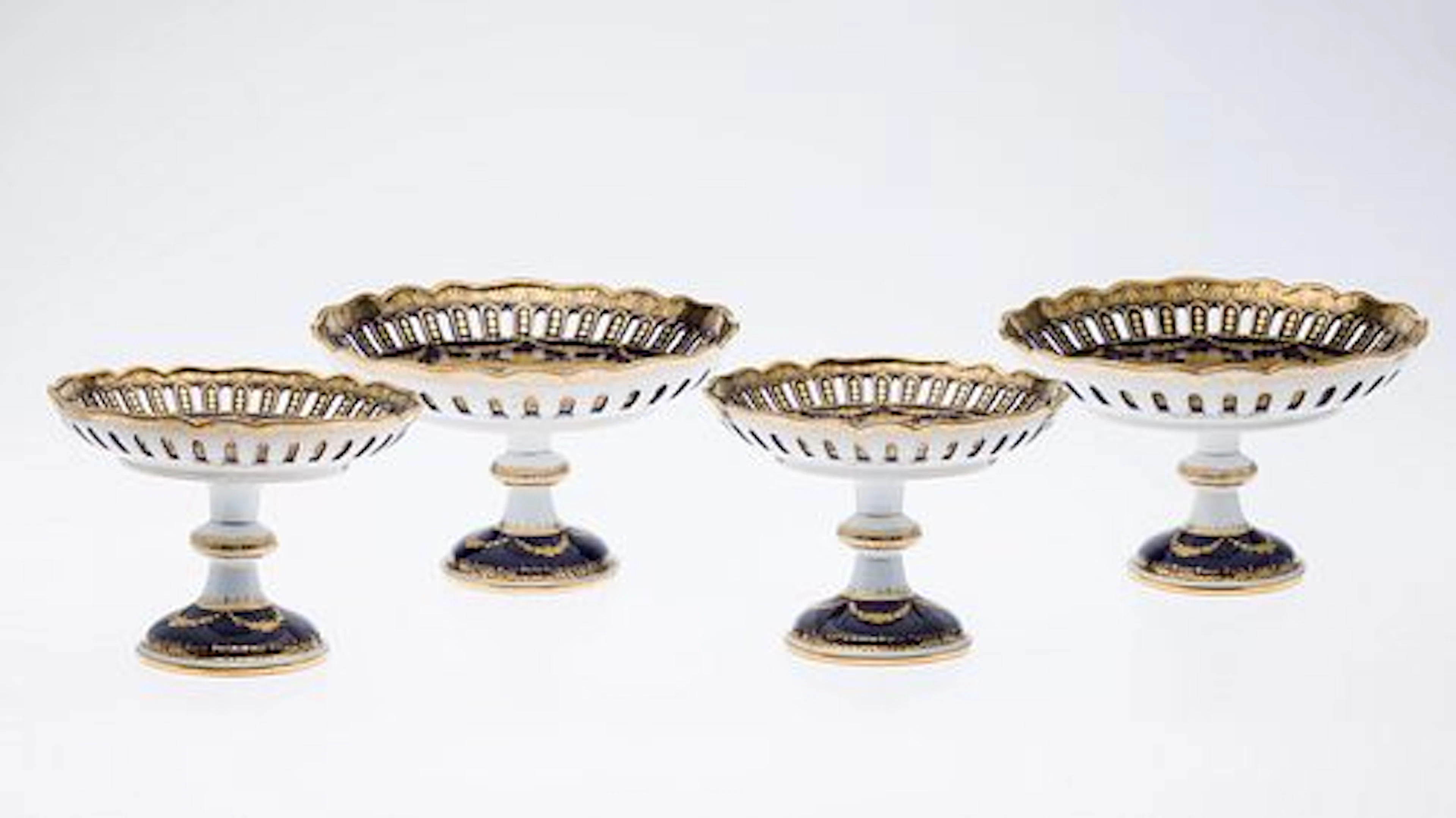 Two Pairs of Royal Vienna PorcelainCompotes, 19th C