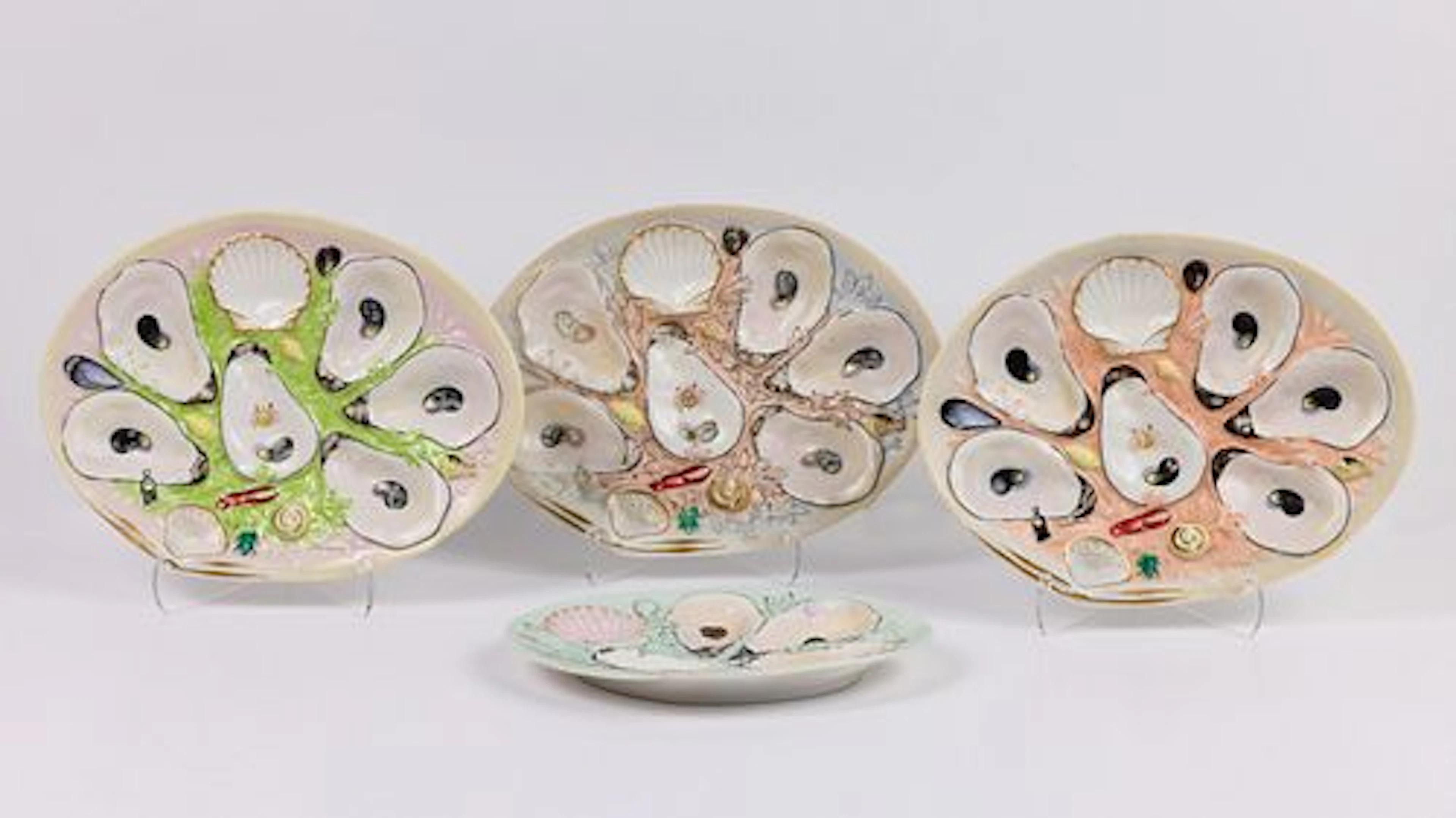 Four Union Porcelain Works Oyster Plates