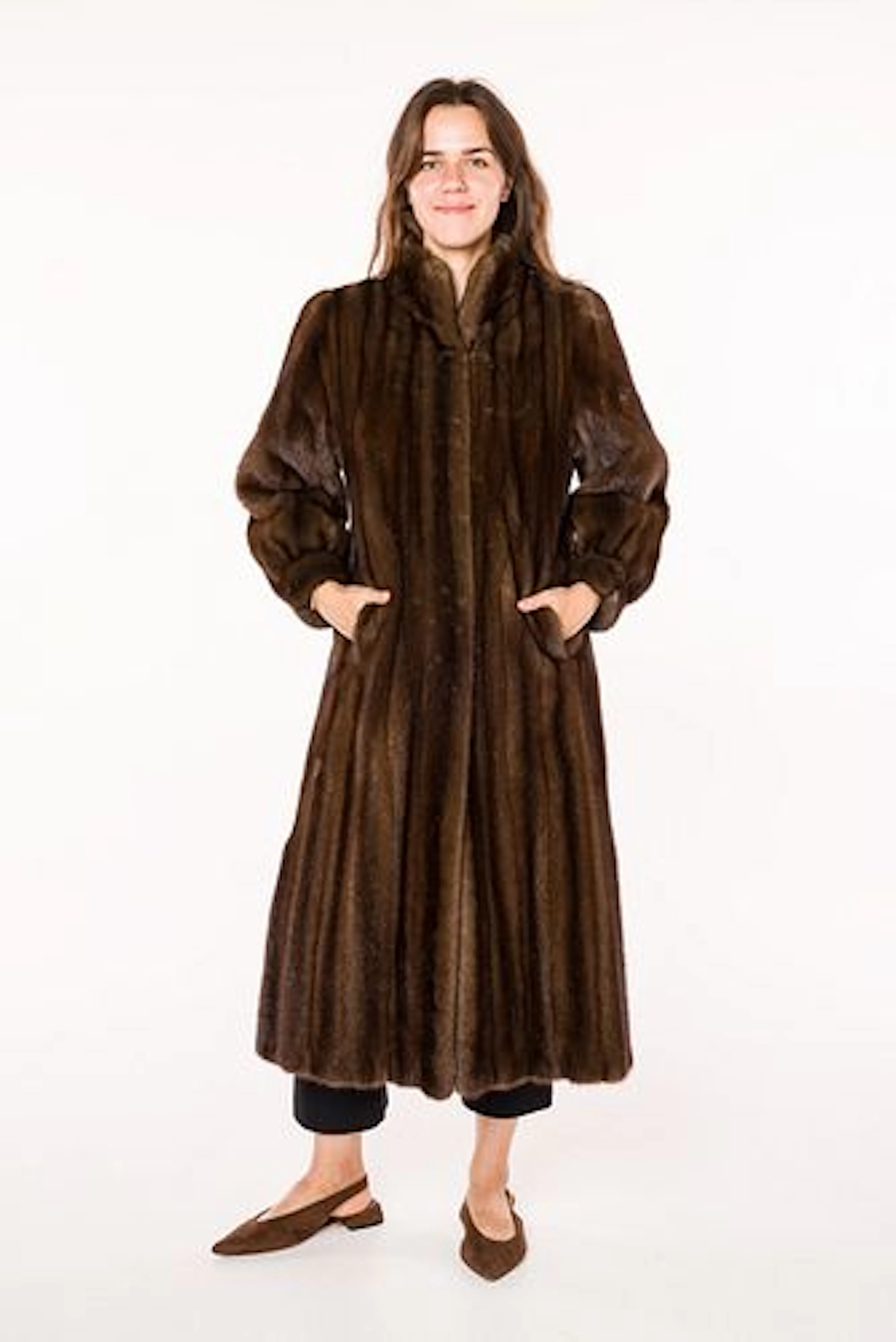Full Length Revillon Brown Mink Coat
